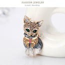 Cute Cat Brooch Rhinestone Enamel Badge Jacket Clothing Backpack Lapel Pins