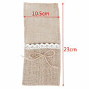 24pcs Country Wedding Table Silverware Holder Natural Burlap Cutlery Pocket