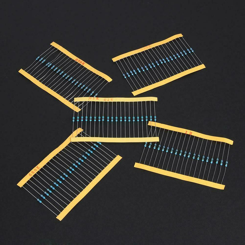 600pcs 30 Kinds Each Value Metal Film Resistor Pack 1/4W 1% Resistor Kit