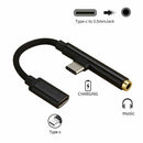 2in1 Type-C To USB-C 3.5mm Jack Aux Earphone Cable Adapter for Huawei P20 X T6R6