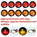 10PCS/set 12v 24v 3/4"Bullet Clearance Side MarkerTruck LED Trailer A2I3