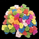 100pcs Wood Novelty Heart Design Buttons 17 x 20mm Sewing Button Art Crafts
