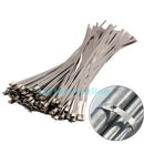 100PCS 300x4.6mm Stainless Steel Exhaust Wrap Coated Locking Cable Zip Ties