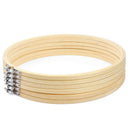6 Pieces 10 Inch Embroidery Hoops Wooden Round Adjustable Bamboo Circle Cro A3X8
