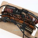 Man European Hot Retro Multilevel Cowhide Handmade Woven Bracelet Jewelry