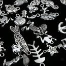 100pcs Mixed DIY Ocean Fish & Sea Creatures Charms Pendants Jewelry Making