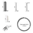 Curtain Drape Wire Rod Set with 12 Clips, Stainless Steel Picture Hanging W C9V8
