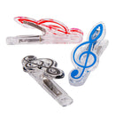 3 Pcs Multi-Color Music Music Note Clip Paper Clips, Plastic Transparent Book