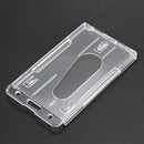 1x Vertical Hard Plastic Badge Holder Double Card ID Multi Transparent 10x6