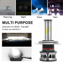 2PCS 6 Sides LED Headlight Kit H4 High Low Beam DOB LED Bulb Car Lighting 3