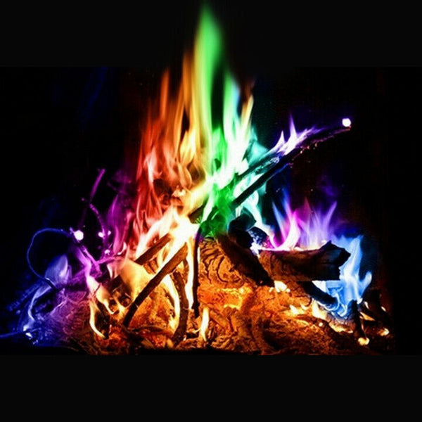 30G Magic Fire Colorful Flames Powder Bonfire Sachets Pyrotechnics Magic Tr W2C9
