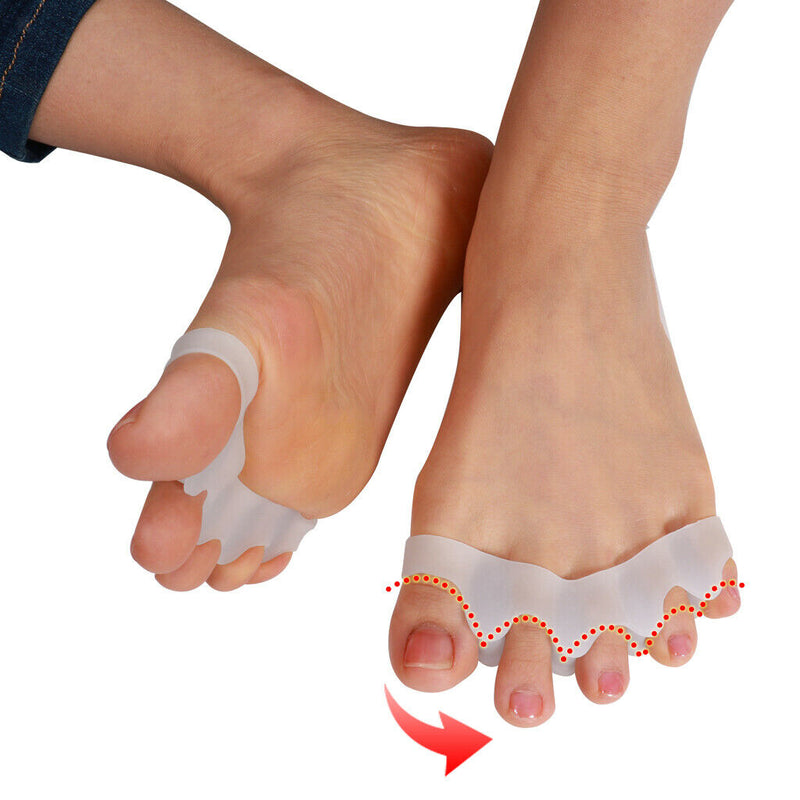 1 Pair Women Lady Gel Silicone Toe Straighteners Separator Hallux Valgus Bunion