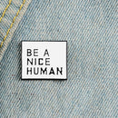 Creative Square Letters Board Brooches Badges Clothes Pin Jewelry (Style 1) A