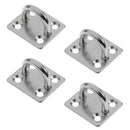 4 x 6mm Square Pad Eye Plates Ceiling Hooks Anchor Hanger Stainless Steel Staple