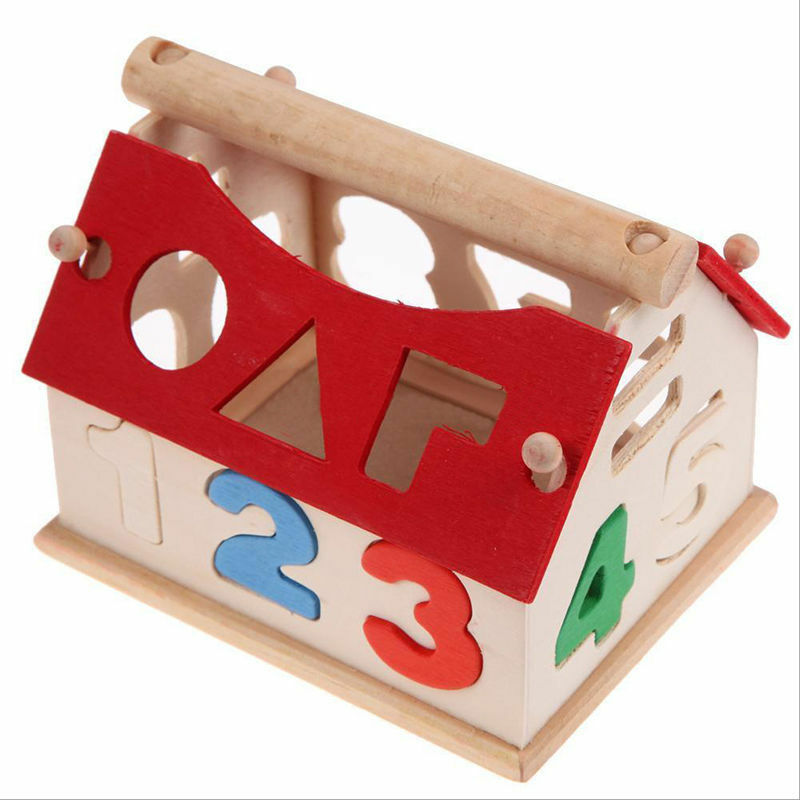 Posting House Shape Sorter Wooden Number Toys Kids Educational Intellectual â„–[