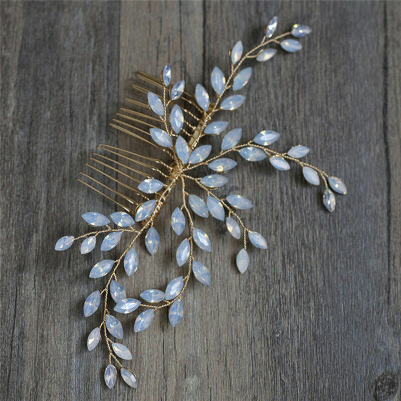 Women Hairpin Hair Comb Clip Head Piece Crystal Flower Bride Hair Pins B Gw