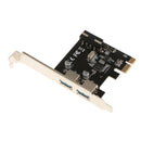 Super Speed PCI-E to USB 3.0 2 Ports Expansion Card 4 Pin Power Connector