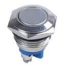 DC 36V 2A Off-(On) NO 16mm Metal Flat Momentary Push Button Switch