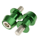 2x CNC Machine Anodized 10mm Swingarm Spool Slider for Kawasaki Ninja Green