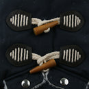 Autumn Winter Pet Dog Horn Buckle Hooded Pocket Thick Warm Coat Blue