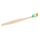 4X Colorful Rainbow Soft-Bristle Pure Bamboo Toothbrush Wood Teeth Brush Fibre3C
