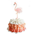 high glitter feather flamingo cake topper tropical hawaiian party decoration  Gw