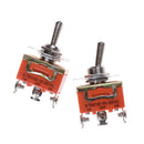 1Pcs 250V 15A ON-OFF-ON 3 Terminals Orange SPDT Locking Toggle Switch FT