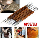 6pcs Clay Sculpting Set Wax Carving Pottery Tools Shapers Polymer Modeling Y