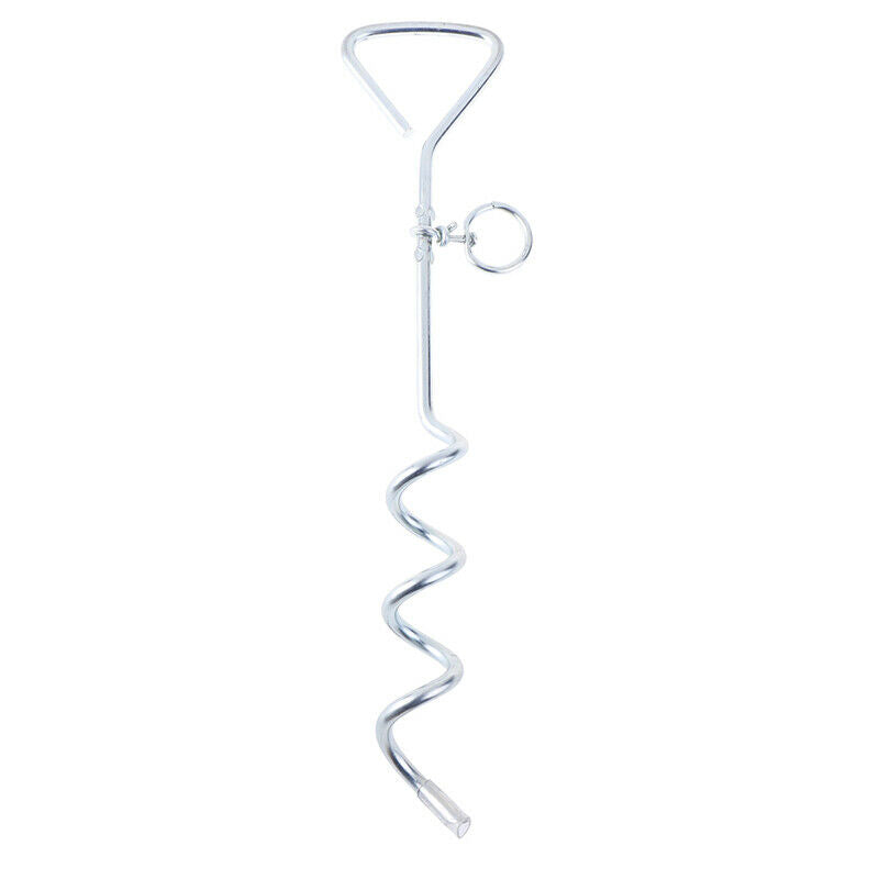 Spiral Anchor Cork Screw Dog Tie Out Stake Lead Chain Outdoor Campin Kw