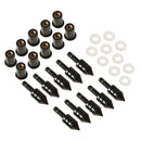 10 x Universal Windscreen Windshield Spike Bolts M5 Screw Well Nuts Black Alloy