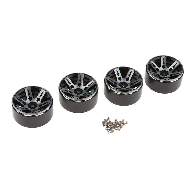 1.9 Inch RC Crawler Metal Beadlock Wheel Rim for 1/10 RC Car Accessory black