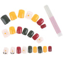 24pcs Cute Flower Colorful False Nails Art Acrylic Full Cover Tips Manicure  ME