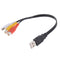 USB Male Plug To 3 RCA Female Adapter Audio Converter Cable USB to RCA â„–[