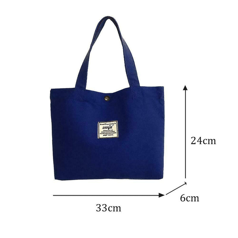 Canvas Handbag Women Totes Casual Large Capacity Shopping Bag (Dark Blue)