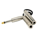 8" Long 6.35mm Plug Male To Twin 6.5mm Mono Female Audio Y Splitter