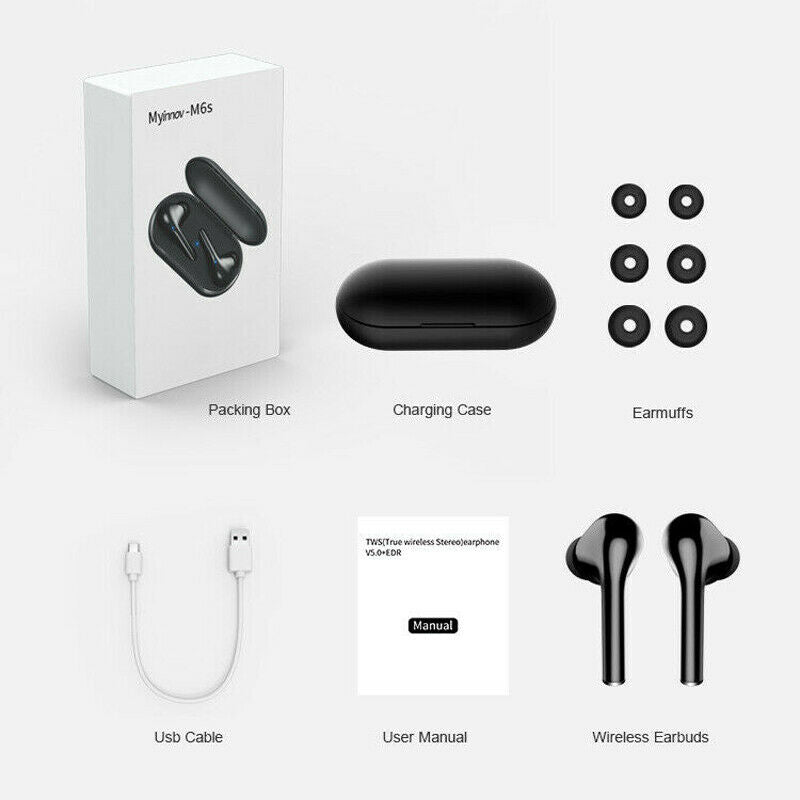 T5 True Wireless Earphones Touch Control Sports Headphones Stereo In-Era Earbuds