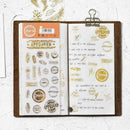 Creative Letter Stamp Greeting Card PET Golden Stickers Diary Stationery St C9W9