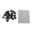 20 Pieces Aluminum Radiators  Sinks 14x14x11mm Pre-applied Thermal Tape