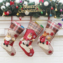 3pcs Christmas Stockings Candy Gifts Bag Hanging Ornaments Decoration A