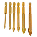 6Pcs Ceramic Tile Glass Drill Bits 1/4" Hex Shank Set for Chucks Bit Holder OZ