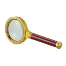 60mm Diameter 4X Optical Lens Rosewood Handle Magnifying Glass J2U5