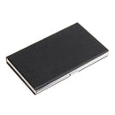 Modern Stainless Steel Leather Pocket Business Name Credit ID Card Holder K1B