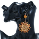 Handmade Wood Bamboo Rattan Geometric Pendant Ear Stud Earrings Women Jewe OZ