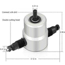 Double Head Sheet Metal Nibbler Saw Cutter Cutting Tool Attachment Power Dr M5M6