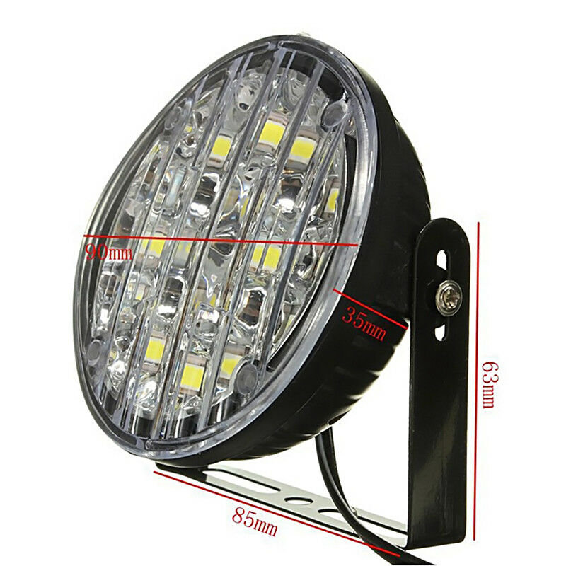 2pcs 12V 18LED Round Car Driving DRL Daytime Running Light Fog HeadLight Lamp