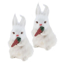 2PCS Realistic Mini Bunnies Lifelike Rabbits Plush Furry Animal Furry Decoration