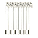 10 Pack Handmade DIY Lapel Pin Sticks Blanks Trays for Mens Suit Boutonniere