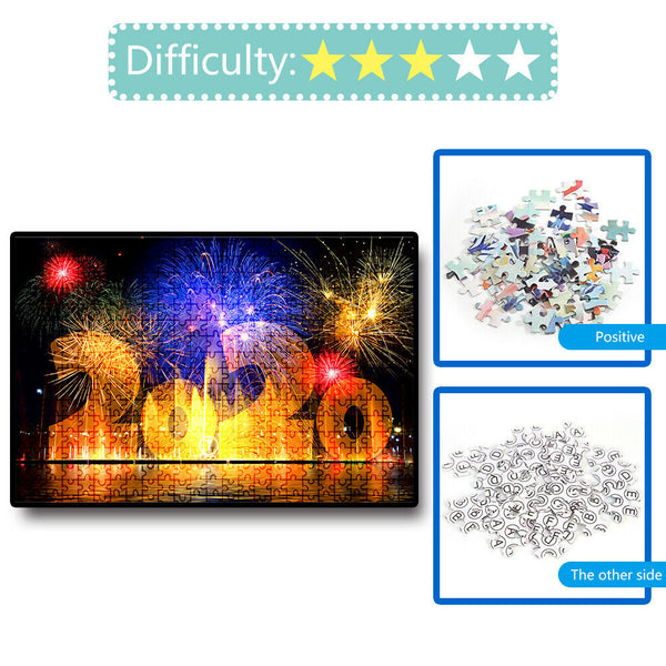 Paper Puzzles Jigsaw 1000pcs Water Fireworks Educational Assemble DIY Toys