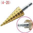 3pcs Durable High Speed Steel 4241 Titanium Multifunction Cone Step Drill  NQN