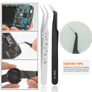 9 Pcs Tweezers Set Stainless Steel Anti-Static Precision Tweezers for Elect